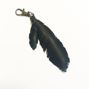Bicycle Tyre "Feather" Key ring/Bag Charm