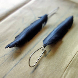 Bicycle Tyre "Feather" Earrings